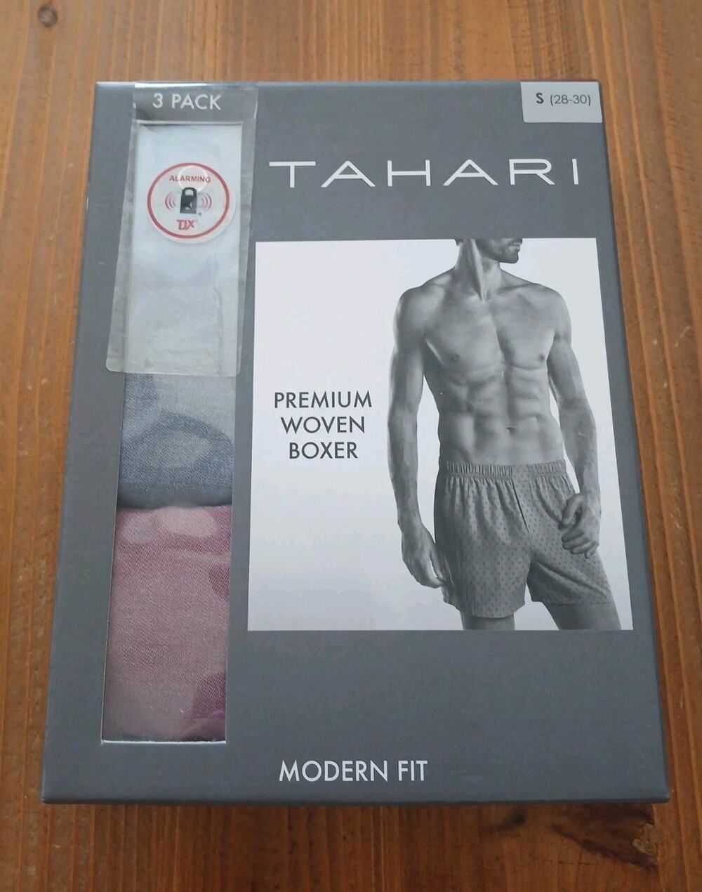 3-Pack TAHARI Men's Premium Woven Modern Fit Boxer Shorts Blue/Red Small